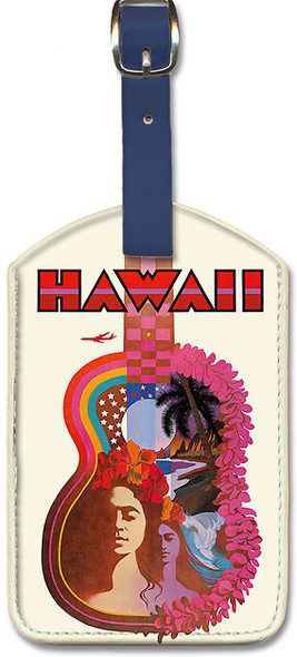 Hawaii - Hawaiian Guitar by David Klein - Leatherette Luggage Tag