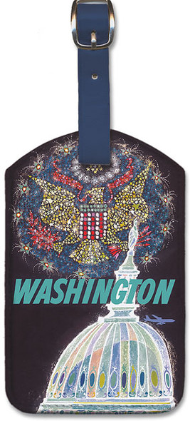 Washington - Capitol Building & the Great Seal  by David Klein - Leatherette Luggage Tag