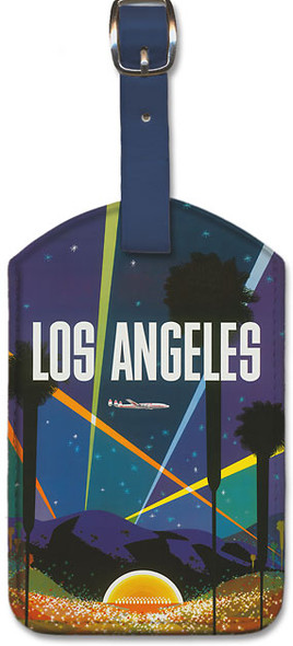 Fly to Los Angeles - Hollywood Bowl by David Klein - Leatherette Luggage Tag