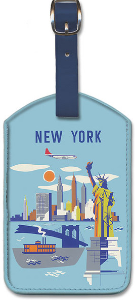New York - USA - Manhattan - Fly Northwest Orient Airlines - Vintage Airline Travel - Leatherette Luggage Tag