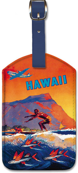 Fly To Hawaii by Clipper, Pan American World Airways by Mark von Arenburg - Leatherette Luggage Tag