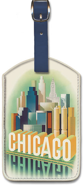 Chicago Skyscrapers by Henry K. Bencrathy - Leatherette Luggage Tag