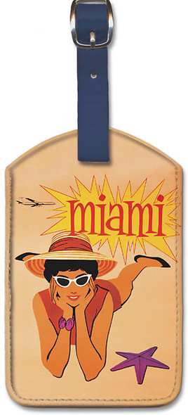 Miami Florida by Hoyt - Leatherette Luggage Tag