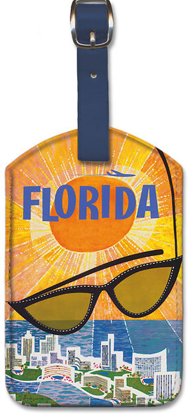 Florida - Sunglasses by David Klein - Leatherette Luggage Tag