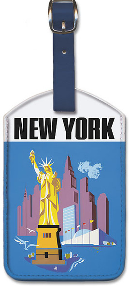New York - Allegheny Airlines - Vintage Airline Travel - Leatherette Luggage Tag