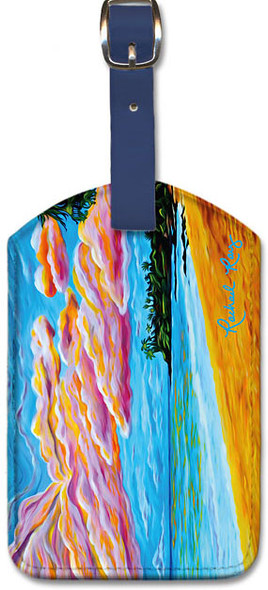 Paia Bay Sunrise by Rachael Ray - Hawaiian Leatherette Luggage Tag