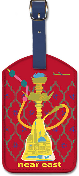 Near East - Hookah Waterpipe by Raoul éric Castel - Leatherette Luggage Tag