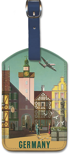 Fly to Germany by Simon Greco - Leatherette Luggage Tag