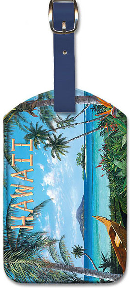 Hawaii - Tropic Travels - Hawaiian Paradise Ocean View by Scott Westmoreland - Leatherette Luggage Tag