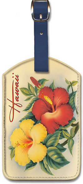 Hawaiian Hibiscus by Eve Hawaii - Hawaiian Leatherette Luggage Tag