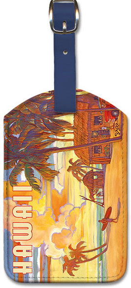 Lulu's Fish Shack by Rick Sharp - Leatherette Luggage Tag