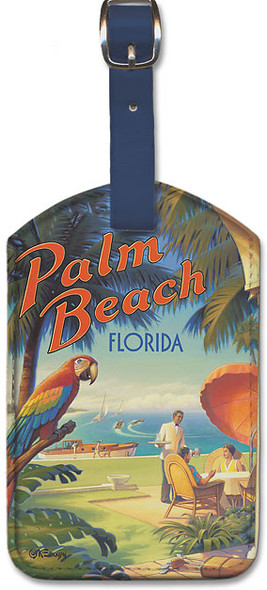 Palm Beach, Florida by Kerne Erickson - Leatherette Luggage Tag