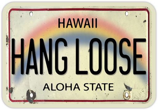 Hang Loose License Plate - Hawaiian Art Sticker
