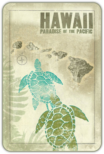 Hawaii Paradise by Wade Koniakowsky - Hawaiian Art Sticker