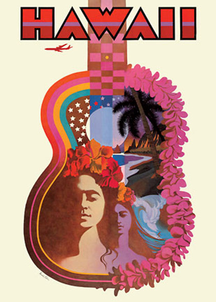 Hawaii - Hawaiian Ukulele - Magnet Hawaii - Hawaiian Ukulele - Magnet