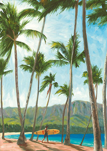 Longboarder - Hawaiian Everyday Blank Greeting Card Longboarder - Hawaiian Everyday Blank Greeting Card