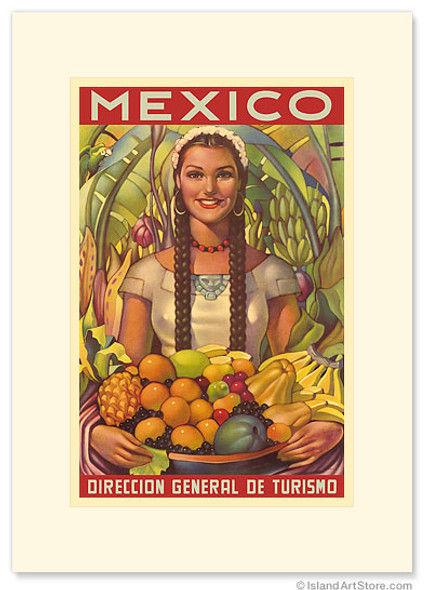 Direccion General de Turismo: Mexico - Plenty of Fruit - Premium Vintage Collectible Greeting Card Direccion General de Turismo: Mexico - Plenty of Fruit - Premium Vintage Collectible Greeting Card
