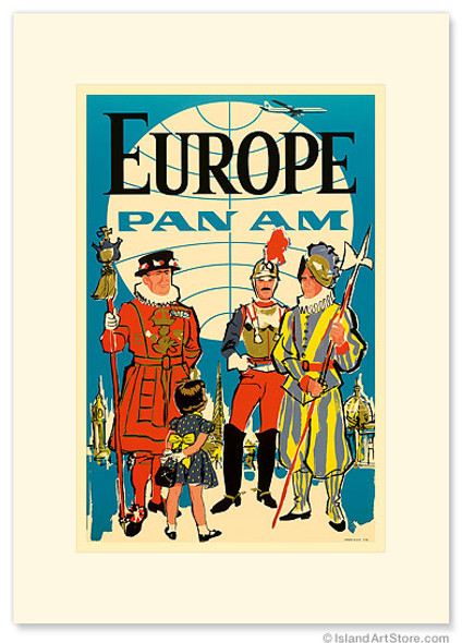 Europe Pan Am, Beefeater Guards - Premium Vintage Collectible Greeting Card Europe Pan Am, Beefeater Guards - Premium Vintage Collectible Greeting Card