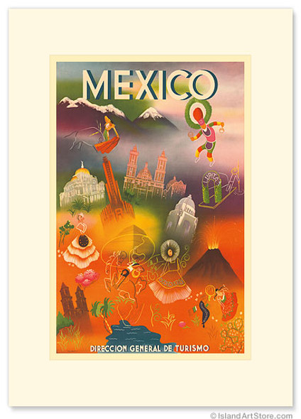Direccion General de Turismo: Mexico - Premium Vintage Collectible Greeting Card Direccion General de Turismo: Mexico - Premium Vintage Collectible Greeting Card