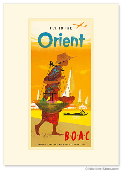 BOAC, Fly to the Orient - Premium Vintage Collectible Greeting Card BOAC, Fly to the Orient - Premium Vintage Collectible Greeting Card