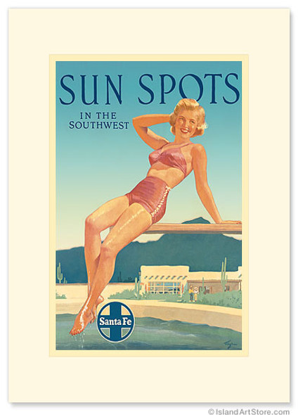 Santa Fe Railroad: Sun Spots in the Southwest - Premium Vintage Collectible Greeting Card Santa Fe Railroad: Sun Spots in the Southwest - Premium Vintage Collectible Greeting Card