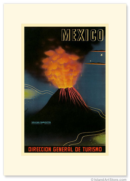 Paricutin Volcano, Michoacan, Mexico - Premium Vintage Collectible Greeting Card Paricutin Volcano, Michoacan, Mexico - Premium Vintage Collectible Greeting Card