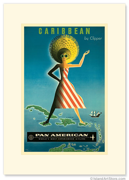 Carribean By Clipper - Premium Vintage Collectible Greeting Card Carribean By Clipper - Premium Vintage Collectible Greeting Card