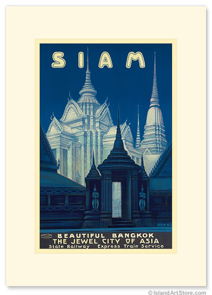 Siam - Beautiful Bangkok, The Jewel City of Asia - Premium Vintage Collectible Greeting Card Siam - Beautiful Bangkok, The Jewel City of Asia - Premium Vintage Collectible Greeting Card