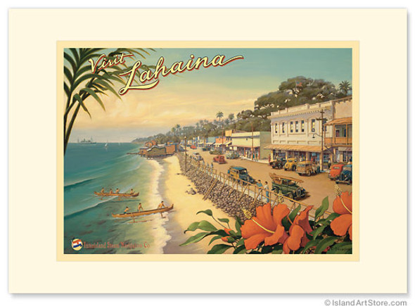 Visit Lahaina - Maui Hawaii - Premium Vintage Collectible Greeting Card Visit Lahaina - Maui Hawaii - Premium Vintage Collectible Greeting Card