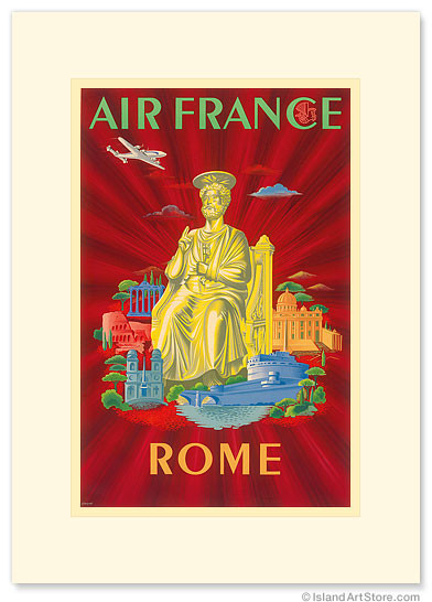Aviation Rome Vatican - Statue of St. Peter by Plaquet - Premium Vintage Collectible Greeting Card