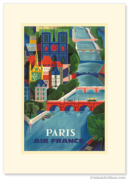 Aviation: Paris - La Seine - Premium Vintage Collectible Greeting Card Aviation: Paris - La Seine - Premium Vintage Collectible Greeting Card