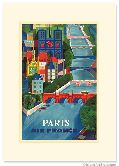 Aviation: Paris - La Seine by Jean Vernier - Premium Vintage Collectible Greeting Card