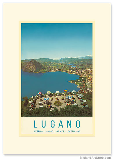 Lugano, Switzerland by Vincenzo Vicari - Premium Vintage Collectible Greeting Card