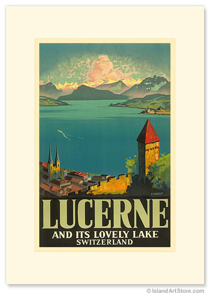 Lucerne Lovely Lake - Switzerland - Premium Vintage Collectible Greeting Card Lucerne Lovely Lake - Switzerland - Premium Vintage Collectible Greeting Card