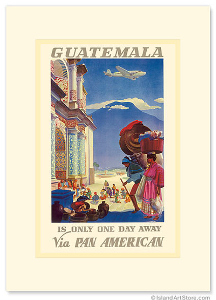 Guatemala via Pan Am - Is Only One Day Away - Premium Vintage Collectible Greeting Card Guatemala via Pan Am - Is Only One Day Away - Premium Vintage Collectible Greeting Card