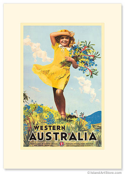 Western Australia, Flower Girl - Premium Vintage Collectible Greeting Card Western Australia, Flower Girl - Premium Vintage Collectible Greeting Card