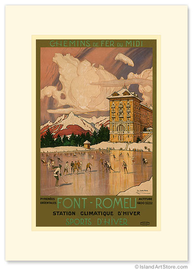 Chemins de Fer du Midi, Font-Romeu France by Tony George Roux - Premium Vintage Collectible Greeting Card