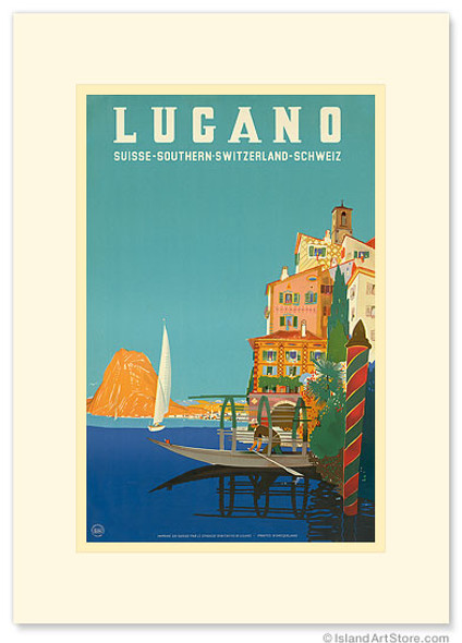 Swiss Italian Resort, Lugano, Switzerland - Premium Vintage Collectible Greeting Card Swiss Italian Resort, Lugano, Switzerland - Premium Vintage Collectible Greeting Card