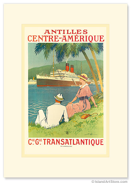 Antilles Centre Amerique - Central America Cruise Ship - Premium Vintage Collectible Greeting Card Antilles Centre Amerique - Central America Cruise Ship - Premium Vintage Collectible Greeting Card