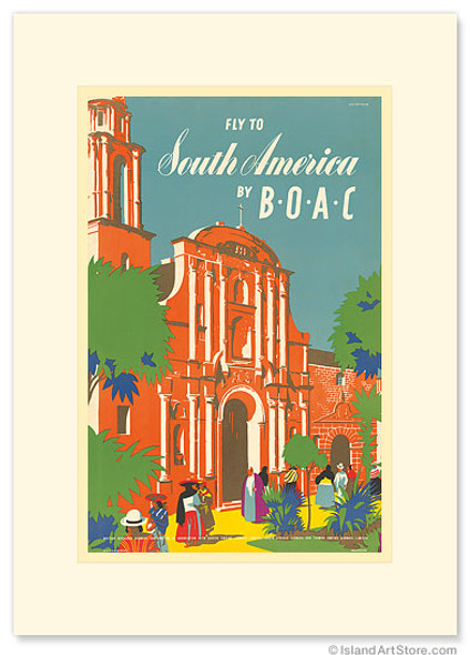 British Overseas Airways Corporation: Fly to South America by BOAC - Premium Vintage Collectible Greeting Card British Overseas Airways Corporation: Fly to South America by BOAC - Premium Vintage Collectible Greeting Card