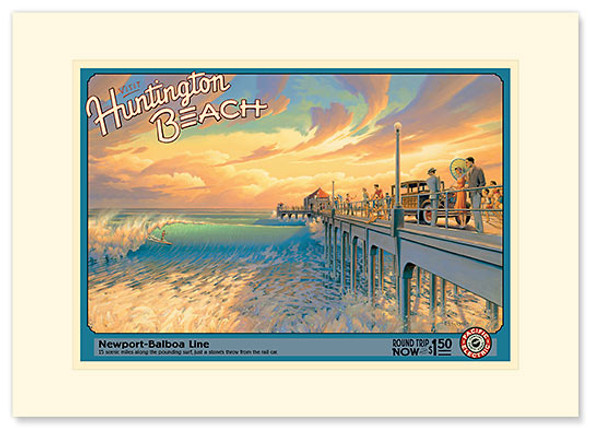 Visit Huntington Beach - Premium Vintage Collectible Greeting Card Visit Huntington Beach - Premium Vintage Collectible Greeting Card