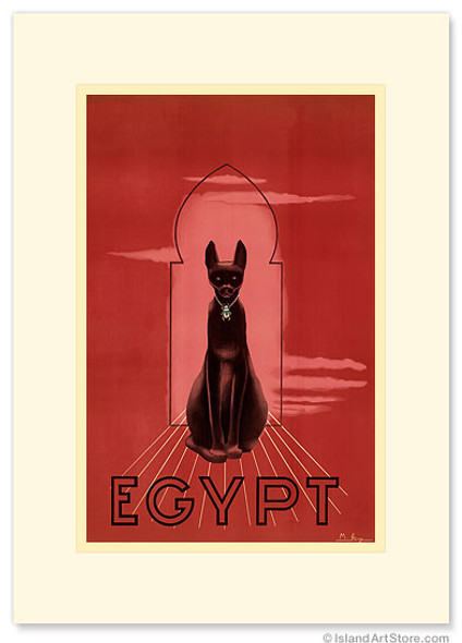 Egypt Black Cat - Premium Vintage Collectible Greeting Card Egypt Black Cat - Premium Vintage Collectible Greeting Card