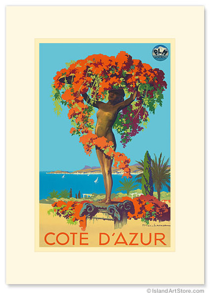Cote D'Azur Statue PLM - French Riviera - Premium Vintage Collectible Greeting Card Cote D'Azur Statue PLM - French Riviera - Premium Vintage Collectible Greeting Card