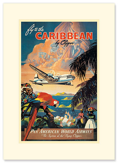 Pan American: Fly to the Carribean By Clipper by Mark von Arenburg - Premium Vintage Collectible Greeting Card