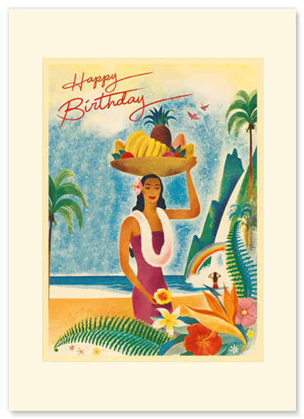 Hawaii - Premium Vintage Collectible - Happy Birthday Card Hawaii - Premium Vintage Collectible - Happy Birthday Card