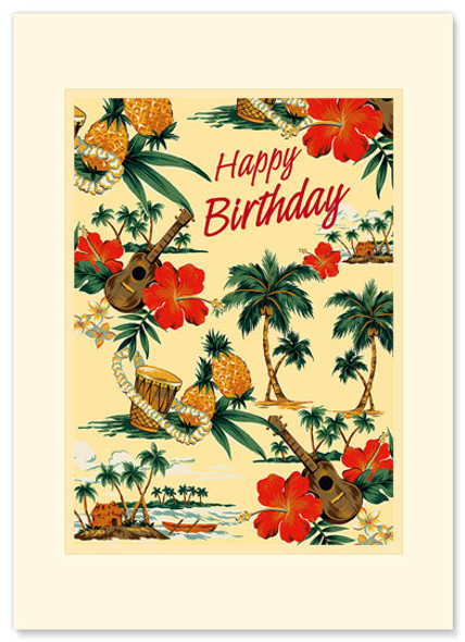 Island Scene - Premium Vintage Collectible - Happy Birthday Card Island Scene - Premium Vintage Collectible - Happy Birthday Card