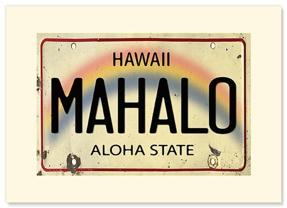 Mahalo License Plate - Premium Vintage Collectible - Mahalo / Thank You Card Mahalo License Plate - Premium Vintage Collectible - Mahalo / Thank You Card