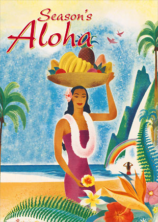 Hawaiian Season's Aloha by Pacifica Collection - Holiday Greeting Card