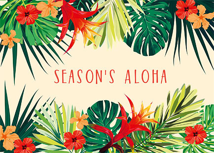 Tropical Holiday Flowers by MsMoloko - Holiday Greeting Card