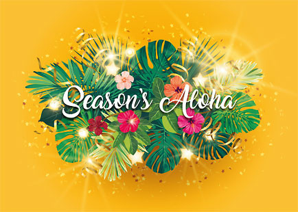 Hawaiian Holiday Glow by Natalia Varlamova - Holiday Greeting Card